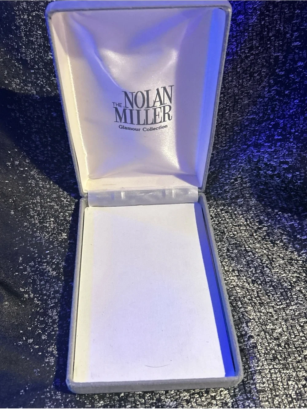 Nolan Miller Jewelry Presentation Box in White and Silver